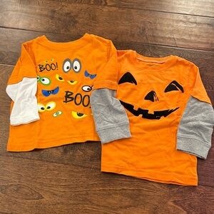 Two Halloween Long Sleeve Shirts 12 Month